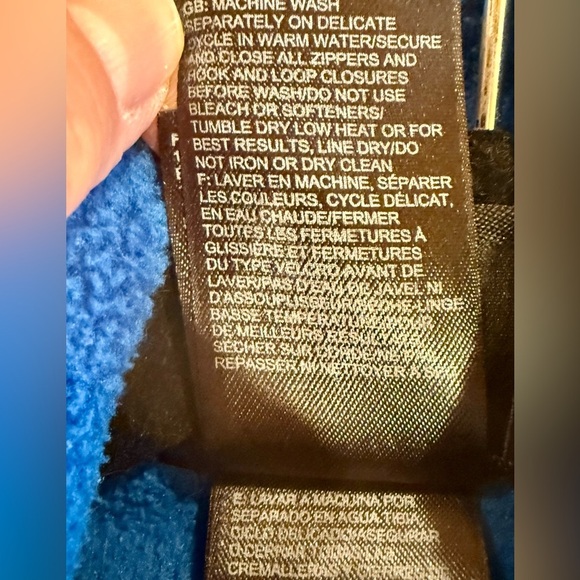 North Face Men's size small royal Blue & gray Fleece Jacket - Picture 5 of 9